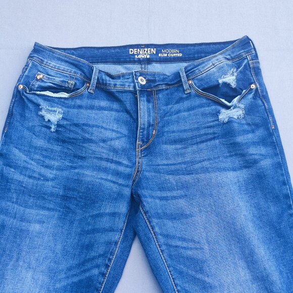 Denizen from Levi's jeans women's size 12 W31 ink blue colour Modern Slim Cuffed - Picture 2 of 13